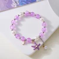 Simple Style Round Artificial Pearl Alloy Beaded Women's Bracelets sku image 4