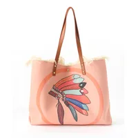Women's Medium Polyester Geometric Vacation Square Magnetic Buckle Tote Bag main image 1