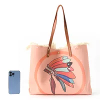 Women's Medium Polyester Geometric Vacation Square Magnetic Buckle Tote Bag main image 5