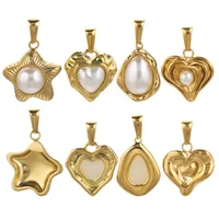 Simple Style Oval Heart Shape 304 Stainless Steel Plating Charms main image 3
