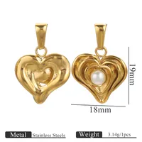 Simple Style Oval Heart Shape 304 Stainless Steel Plating Charms sku image 4