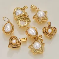Simple Style Oval Heart Shape 304 Stainless Steel Plating Charms main image 2