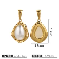 Simple Style Oval Heart Shape 304 Stainless Steel Plating Charms sku image 1