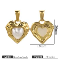 Simple Style Oval Heart Shape 304 Stainless Steel Plating Charms sku image 3