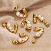Simple Style Oval Heart Shape 304 Stainless Steel Plating Charms main image 1
