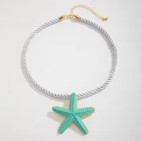 Vacation Classic Style Starfish Alloy Rope Plating Women's Earrings Necklace main image 2