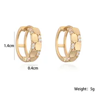 1 Pair Retro Simple Style Commute Geometric Copper Earrings main image 2