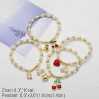 Simple Style Cherry Copper Plating Inlay Zircon 18K Gold Plated Unisex Bracelets main image 2