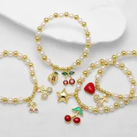 Simple Style Cherry Copper Plating Inlay Zircon 18K Gold Plated Unisex Bracelets main image 5