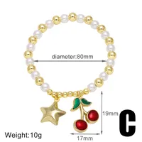 Simple Style Cherry Copper Plating Inlay Zircon 18K Gold Plated Unisex Bracelets sku image 3