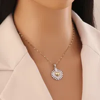 Elegant Star Heart Shape 304 Stainless Steel Zircon Women's Pendant Necklace main image 5