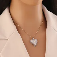 Elegant Star Heart Shape 304 Stainless Steel Zircon Women's Pendant Necklace main image 4