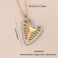 Elegant Star Heart Shape 304 Stainless Steel Zircon Women's Pendant Necklace sku image 1
