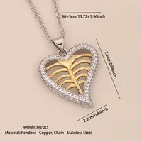 Elegant Star Heart Shape 304 Stainless Steel Zircon Women's Pendant Necklace sku image 3