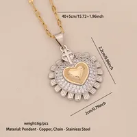 Elegant Star Heart Shape 304 Stainless Steel Zircon Women's Pendant Necklace main image 2