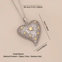 Elegant Star Heart Shape 304 Stainless Steel Zircon Women's Pendant Necklace sku image 4