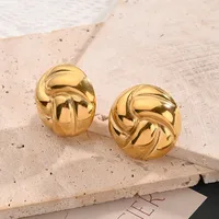 1 Pair/Package Casual Vacation Modern Style U Shape Round Handmade Polishing Plating 304 Stainless Steel 18K Gold Plated Ear Studs main image 3