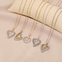 Elegant Star Heart Shape 304 Stainless Steel Zircon Women's Pendant Necklace main image 1