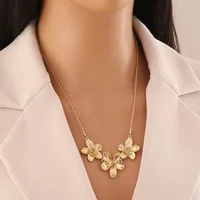 Glam Flower 304 Stainless Steel Flowers Zircon Women's Pendant Necklace Necklace main image 4