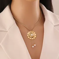 Glam Flower 304 Stainless Steel Flowers Zircon Women's Pendant Necklace Necklace main image 6