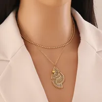 Glam Flower 304 Stainless Steel Flowers Zircon Women's Pendant Necklace Necklace main image 5