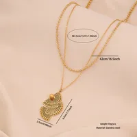 Glam Flower 304 Stainless Steel Flowers Zircon Women's Pendant Necklace Necklace sku image 1