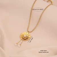Glam Flower 304 Stainless Steel Flowers Zircon Women's Pendant Necklace Necklace sku image 3