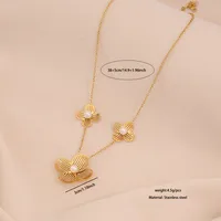 Glam Flower 304 Stainless Steel Flowers Zircon Women's Pendant Necklace Necklace sku image 4