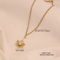 Glam Flower 304 Stainless Steel Flowers Zircon Women's Pendant Necklace Necklace sku image 5