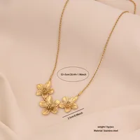 Glam Flower 304 Stainless Steel Flowers Zircon Women's Pendant Necklace Necklace sku image 6