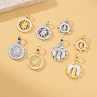 Basic Solid Color Copper Plating Zircon 18K Gold Plated Charms main image 3