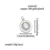 Basic Solid Color Copper Plating Zircon 18K Gold Plated Charms main image 4