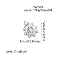 Basic Solid Color Copper Plating Zircon 18K Gold Plated Charms main image 6