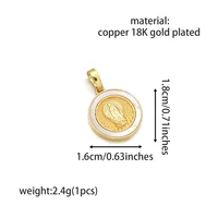 Basic Solid Color Copper Plating Zircon 18K Gold Plated Charms main image 7
