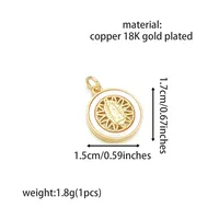 Basic Solid Color Copper Plating Zircon 18K Gold Plated Charms main image 2