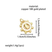 Basic Solid Color Copper Plating Zircon 18K Gold Plated Charms sku image 3