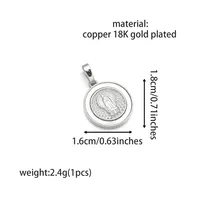 Basic Solid Color Copper Plating Zircon 18K Gold Plated Charms main image 8