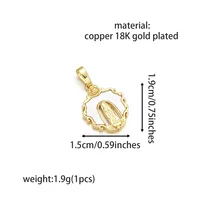 Basic Solid Color Copper Plating Zircon 18K Gold Plated Charms main image 9