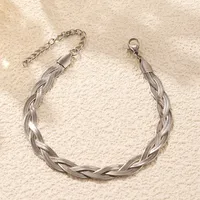Casual Hip-Hop Simple Style Geometric Titanium Steel Mixed Metal 18K Gold Plated Women's Bracelets main image 5