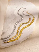 Casual Hip-Hop Simple Style Geometric Titanium Steel Mixed Metal 18K Gold Plated Women's Bracelets main image 7