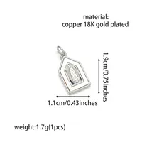 Vacation Classic Style Virgin Mary Copper Plating Zircon 18K Gold Plated Charms main image 4