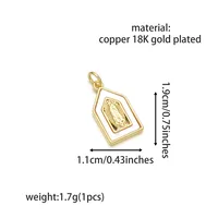 Vacation Classic Style Virgin Mary Copper Plating Zircon 18K Gold Plated Charms main image 2