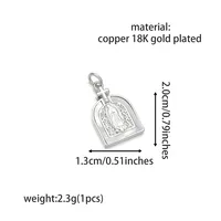 Vacation Classic Style Virgin Mary Copper Plating Zircon 18K Gold Plated Charms main image 6
