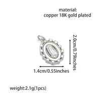 Vacation Classic Style Virgin Mary Copper Plating Zircon 18K Gold Plated Charms main image 8