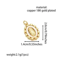 Vacation Classic Style Virgin Mary Copper Plating Zircon 18K Gold Plated Charms main image 7