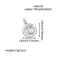 Vacation Classic Style Virgin Mary Copper Plating Zircon 18K Gold Plated Charms sku image 9