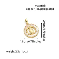 Vacation Classic Style Virgin Mary Copper Plating Zircon 18K Gold Plated Charms sku image 10