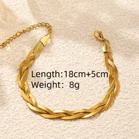 Casual Hip-Hop Simple Style Geometric Titanium Steel Mixed Metal 18K Gold Plated Women's Bracelets sku image 1