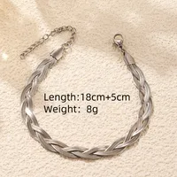 Casual Hip-Hop Simple Style Geometric Titanium Steel Mixed Metal 18K Gold Plated Women's Bracelets sku image 2