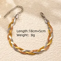 Casual Hip-Hop Simple Style Geometric Titanium Steel Mixed Metal 18K Gold Plated Women's Bracelets sku image 3